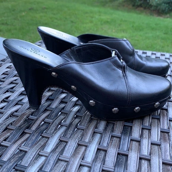 Cole Haan Kenna Clog Black Leather Studded Mules - Picture 5 of 16